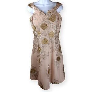 Calvin Klein Sweatheart Collar Blush Cocktail Bridesmaid Dress 8 NWOT